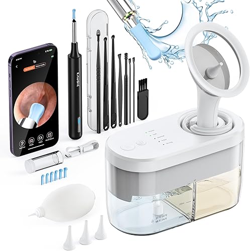 Cámara con herramienta de eliminación de cera de oído Sistema de enjuague de riego de oídos elegible por FSAHSA y limpiador de oídos con cámara