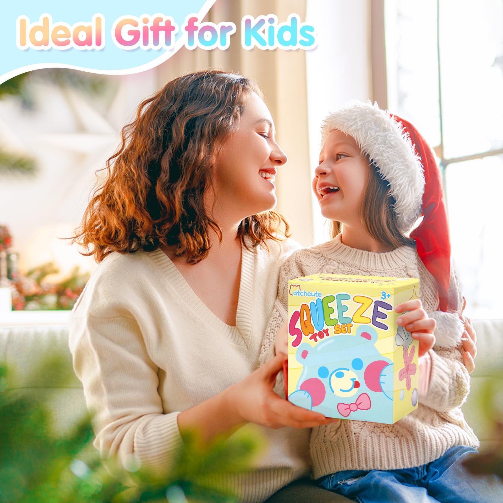 CatchCute - Juguetes sensoriales para gatos con cesta, juguetes sensoriales suaves para gatos para aliviar el estrés y la ansiedad, juguetes pegajosos, regalos de fiesta, regalo de cumpleaños de