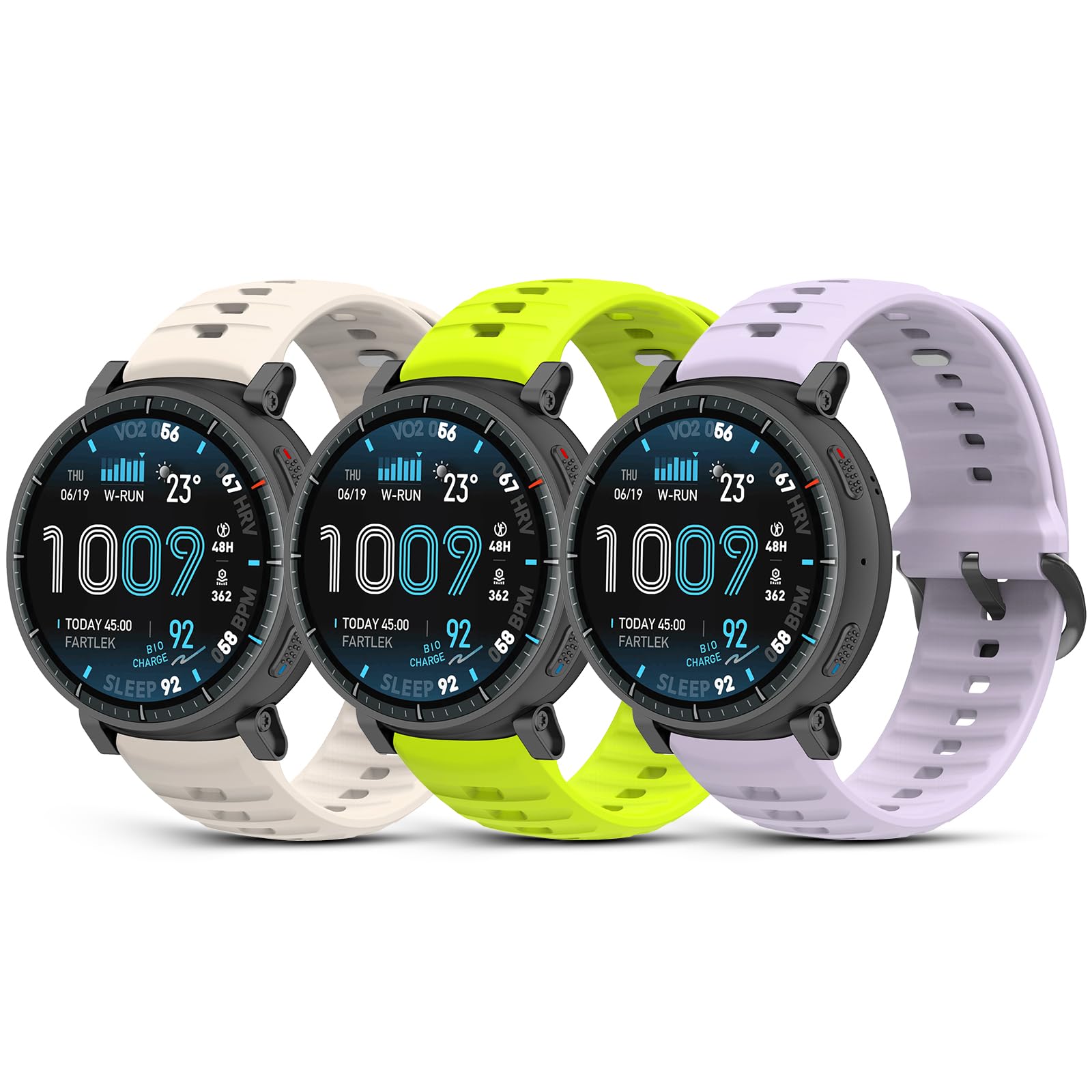 3 Piezas Silicona Correas Compatible con Amazfit Active Max/Balance/Balance 2/Cheetah/Cheetah Pro, 22mm Ajustable Accesorio de Reloj de Repuesto para Smartwatch.