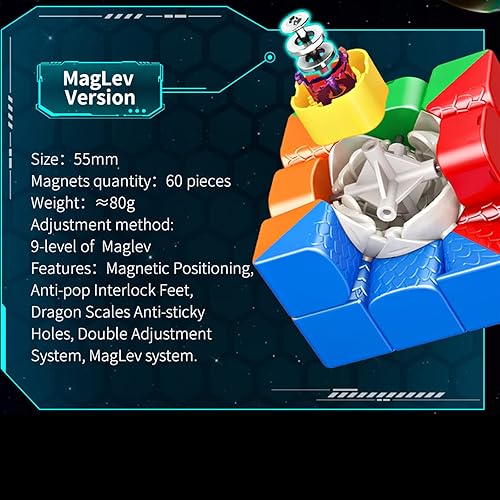 Miniatura 10 de Cubo magnético 3 x 3  Moyu & HuaMeng YS3M Cubo magnético de velocidad, cubo mágico suave 3D rompecabezas juego de viaje juguete Fidget cubo de