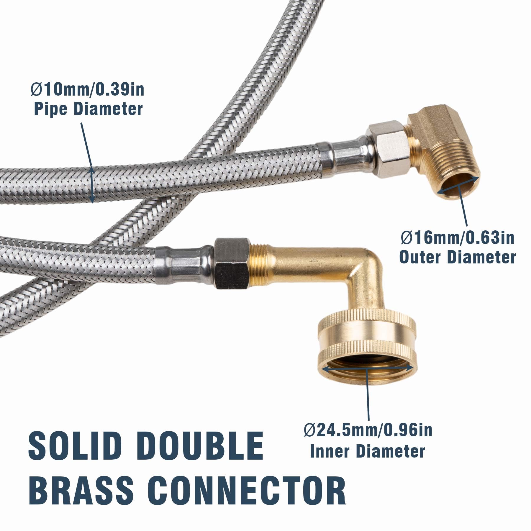 10 Ft Dishwasher Installation Kit, 3/8Inch Compression Connections, 2 Connect