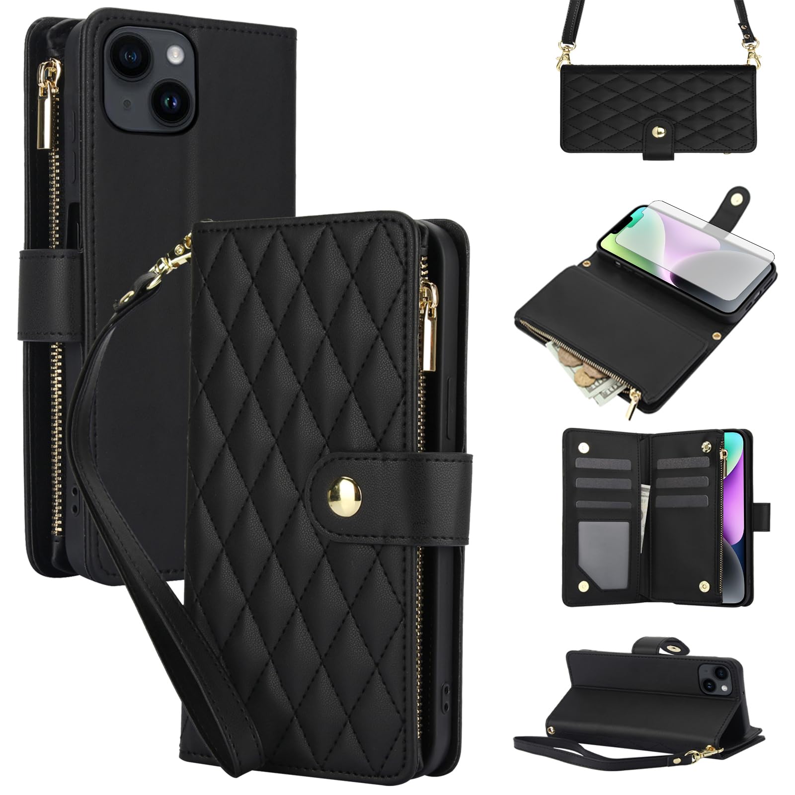 Coque iPhone 14 avec fermeture éclair Asuwish pour ne plus perdre vos cartes - 8