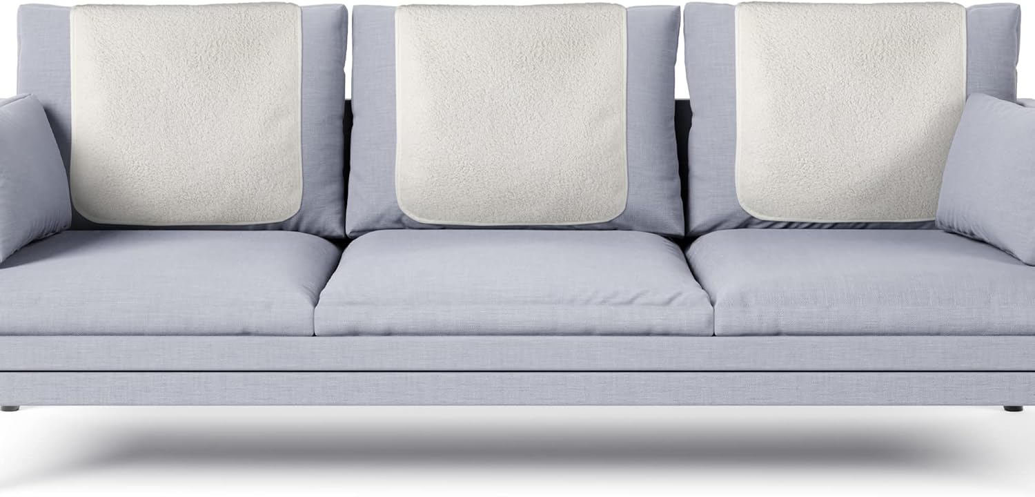 6 Pieces Recliner Headrest Protector Fleece Headrest Cover