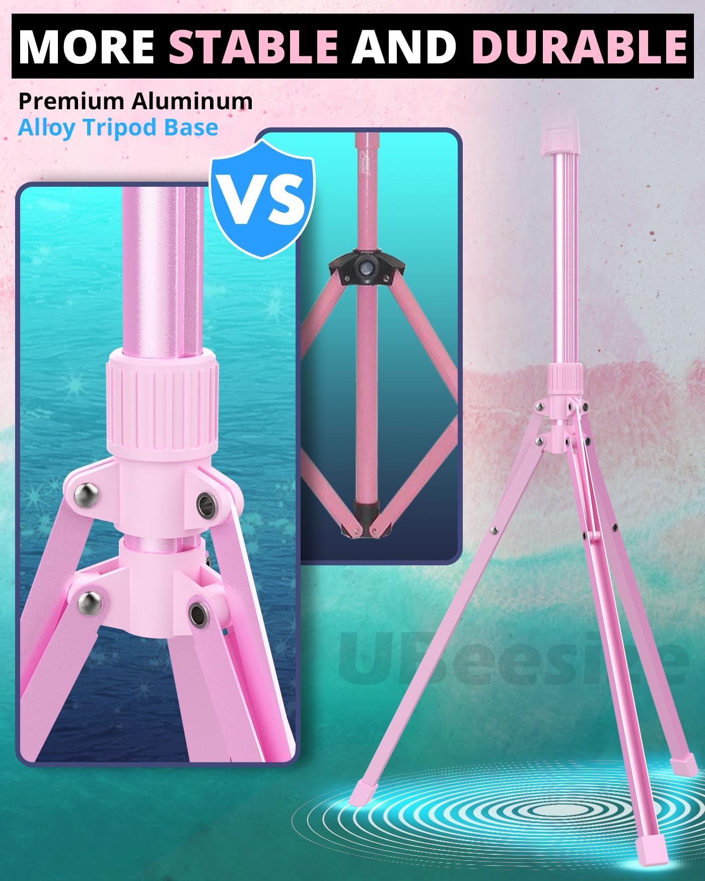 Anneau Lumineux 12'' avec trépied pour téléphone 62'' - Rose