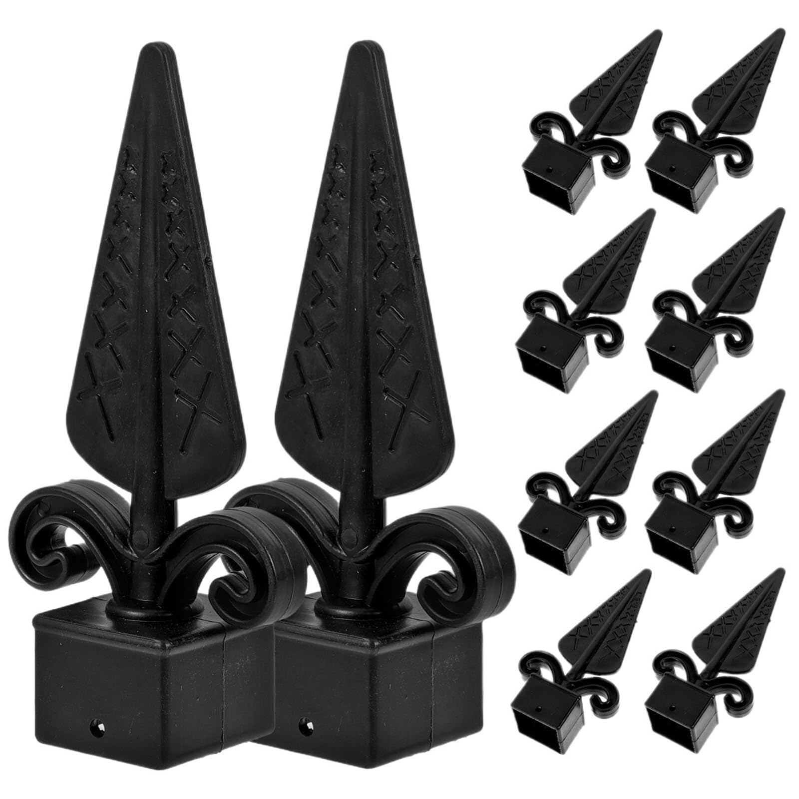 Irgvjifr Black Fence Posat Cap 10Pcs Plastic Fence Post Caps Sturdy Outdoor Yard Garden Decorative Covers Column Wraps For Porch For Courtyard