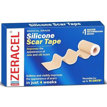 Silicone Scar Tape- Reusable Medical-Grade Silicone Scar Sheets for C-Section Surgery, Breast, Acne, and Keloid Scars - Invisible, Soft, 1.6"X 59" Roll-1.5M