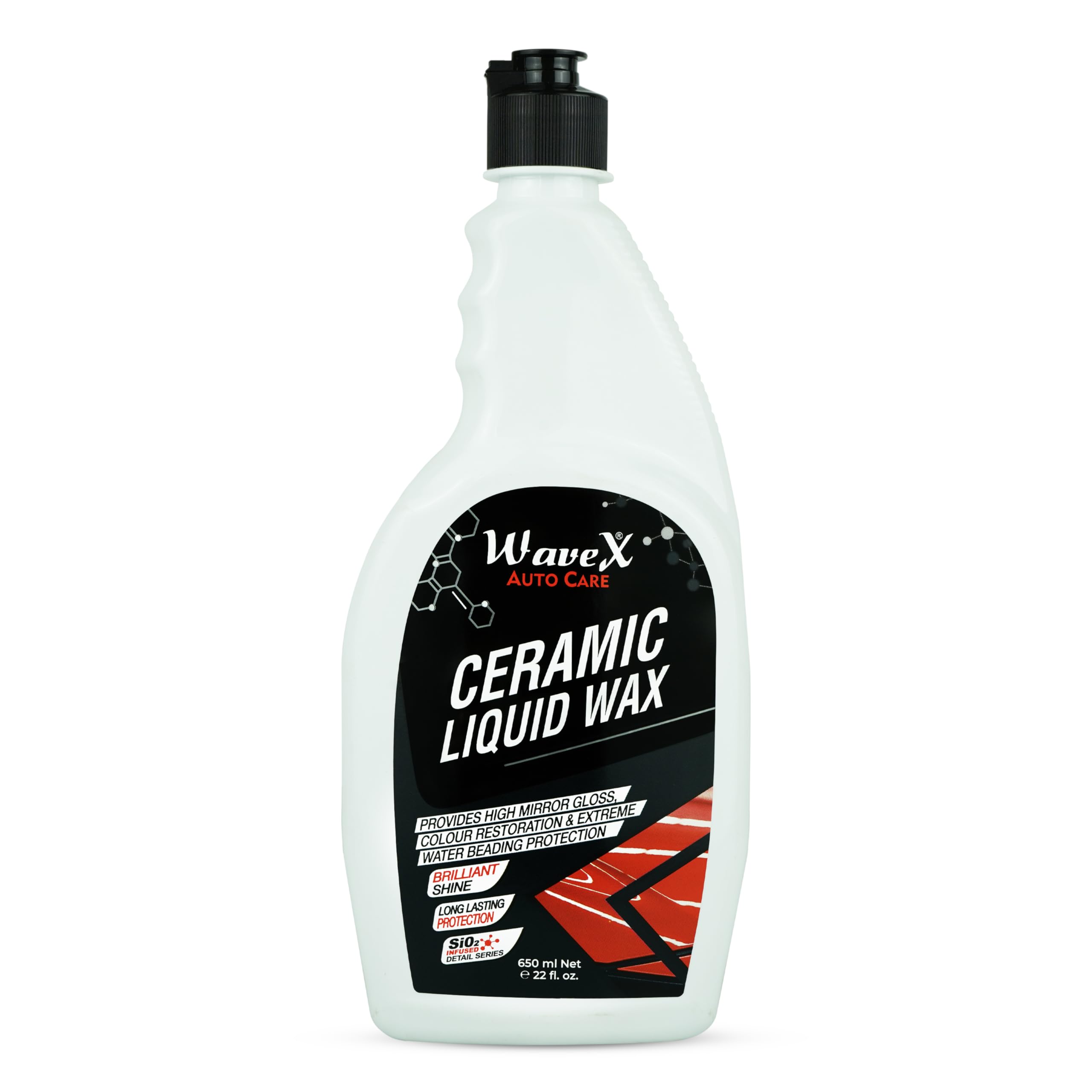 Wavex Car Wax | SiO2 Ceramic Liquid Wax Car Polish 650 ml | Gives Deep Gloss and Ultimate protection