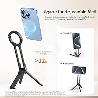 Vista 3 de ULANZI MA30 - Soporte magnético de trípode para iPhone - Maglock de aluminio para teléfono inteligente, mini trípode de bolsillo, soporte