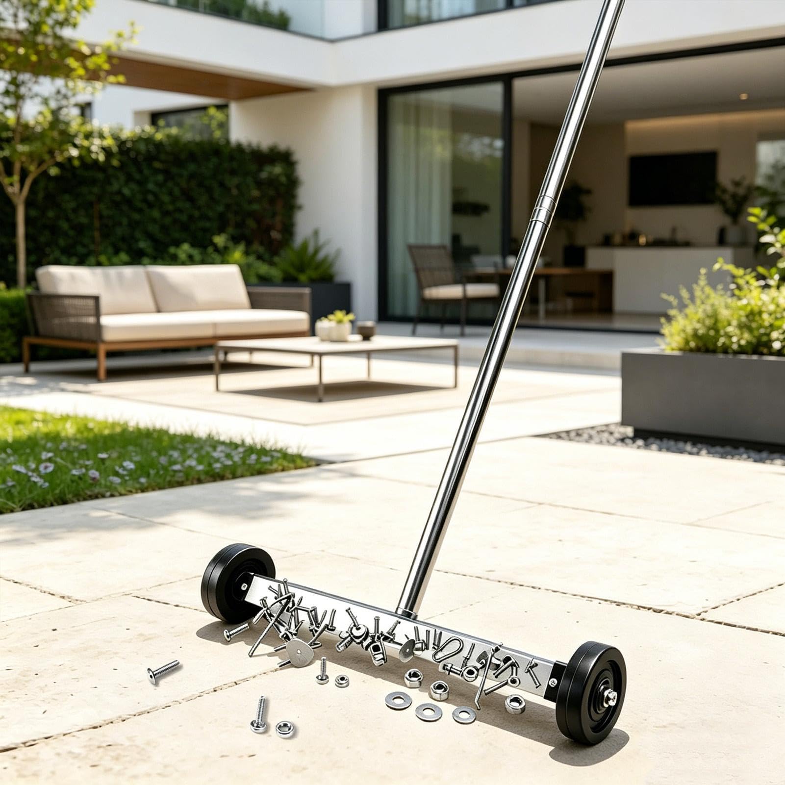 Herramienta Agarradora Magnética Rodante Agarrador Portátil Ergonómico | Rodillo con barra magnética para Hogar Jardín Garaje Taller Construcción Techado Reparación de Coches Mantenimiento
