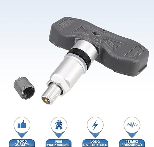 Miniatura 3 de X AUTOHAUX 4 unids TPMS Sensor 25758220 10306573 25981210 para Cadillac STS XLR para Chevrolet Corvette 2005-2009 10306573 Plástico Gris