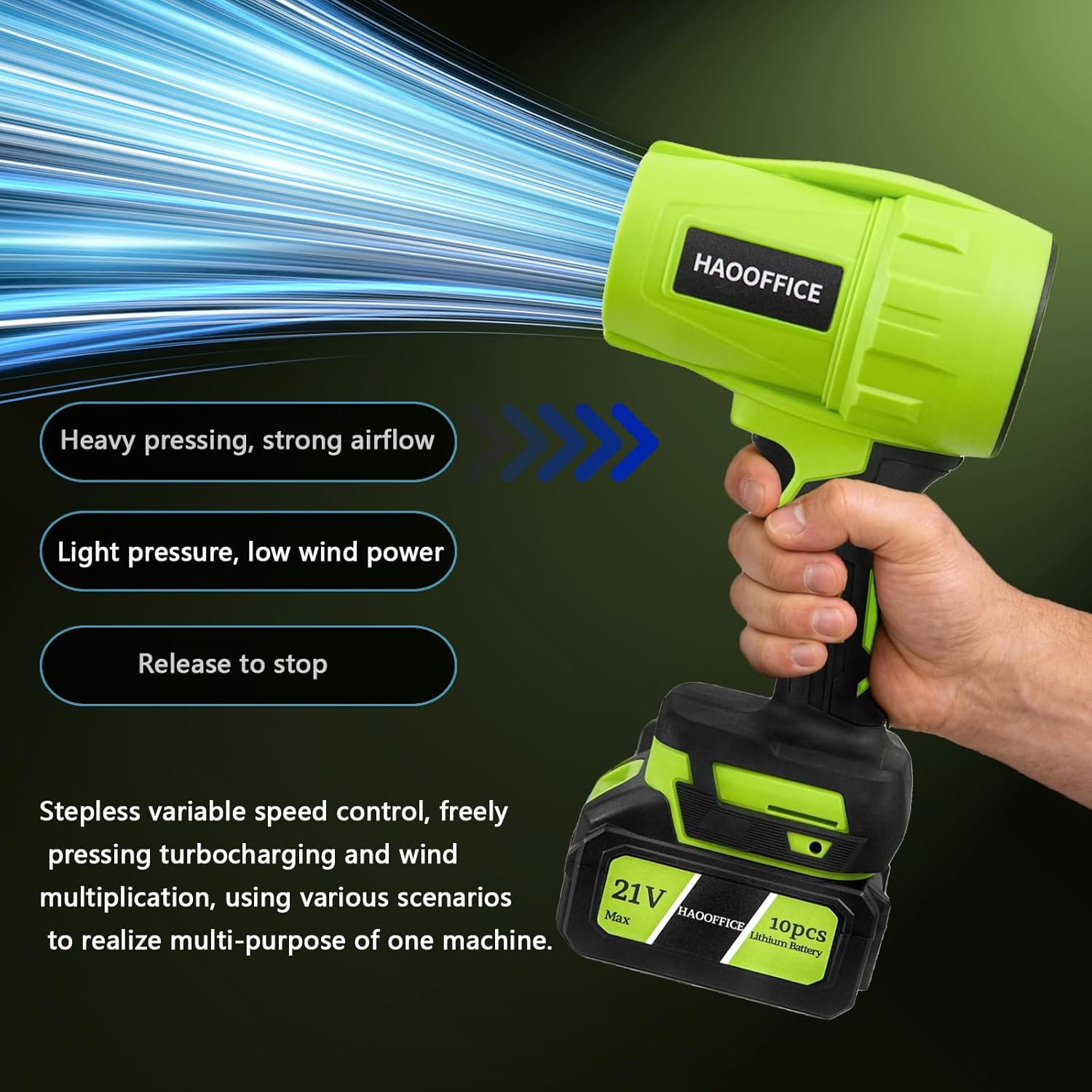 Cordless Leaf Blower, 990000 RPM Electric Leaf Blower with 21V 2 * 13000mAh Battery and Charger, 1000g Wind Pressure Handheld Leaf Blowers for Lawn Care,Dust,Snow,Car Blowing Water