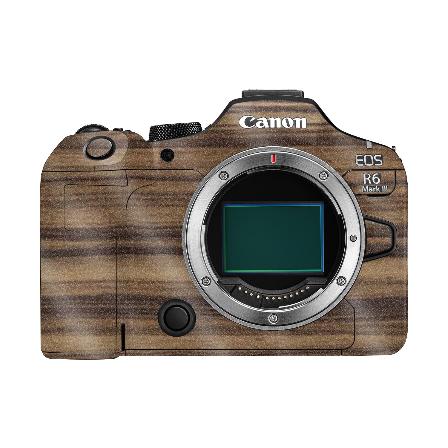 Glossy Glitter Camera Skin Compatible with Canon EOS R6 Mark III (2025) - Dark Zebra Wood - Premium 3M Vinyl Protective Wrap Decal Cover - Easy to Apply | Crafted in the USA by MightySkins