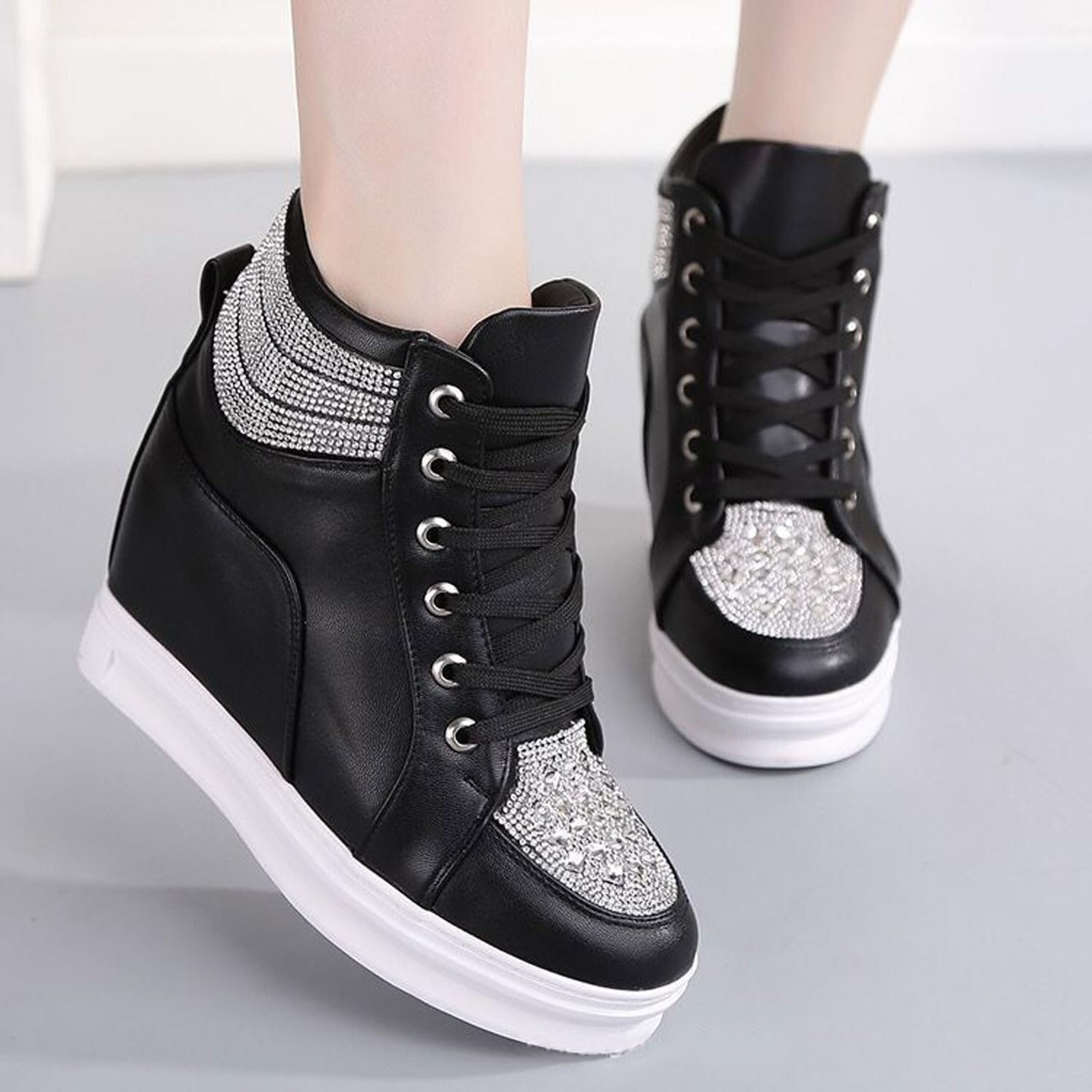 Damskie buty sportowe na koturnie, ukryte buty na koturnie, oddychające trampki damskie, oddychające, wygodne, do chodzenia, pracy i relaksu