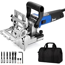 Dual Spindle Doweling Jointer DJ710 Double Spindle Dowel Router Flat Dowel Router 710W 230V 50Hz UK/DE Plug Wood Dowel Cutter 2 x 8mm and 2 x 6mm Drill Bits 80 Wood Dowels