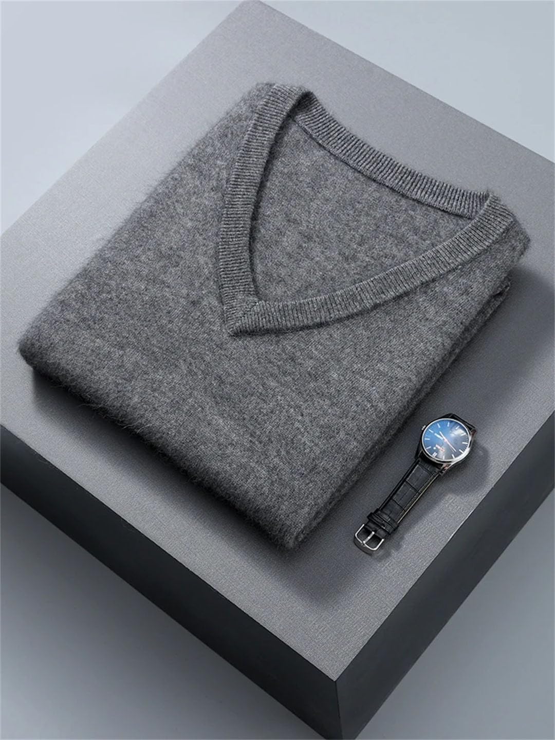 Men Vest Sleeveless Sweater Spring V-Neck Vest Tops Knit Sweater Vest