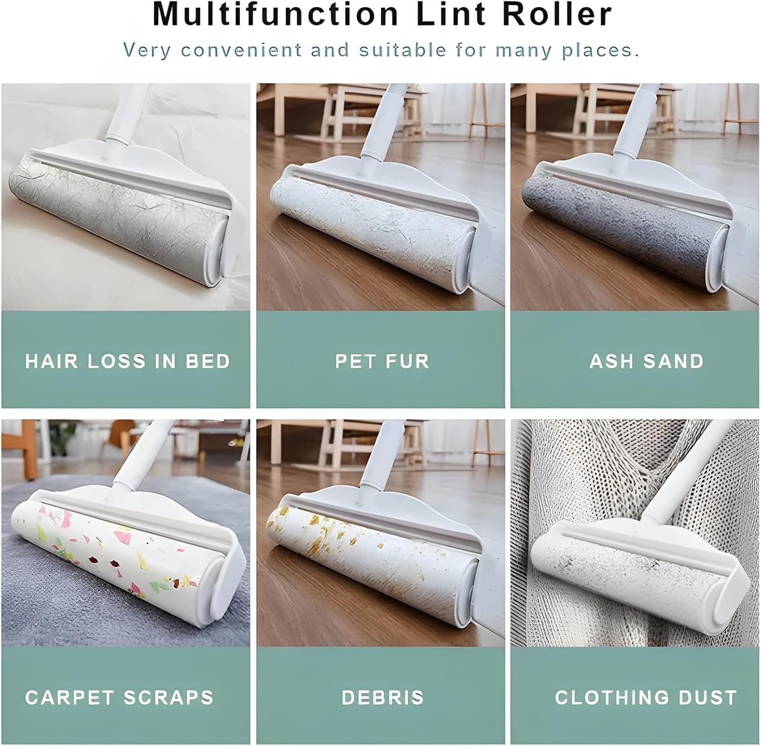 YHPDVI Lint Roller for Pet Hair – 9.45" Extra Wide Sticky Roller with 2 Refills & Long Handle | Heavy Duty Fur Remover for Couch, Carpet, Bed, Clothes | Large-Surface Lint Brush for Dog Cat Hair