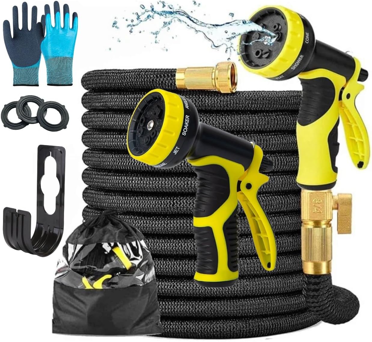 Expandable Garden Hose 100 ft Water Hose with 10 Spray