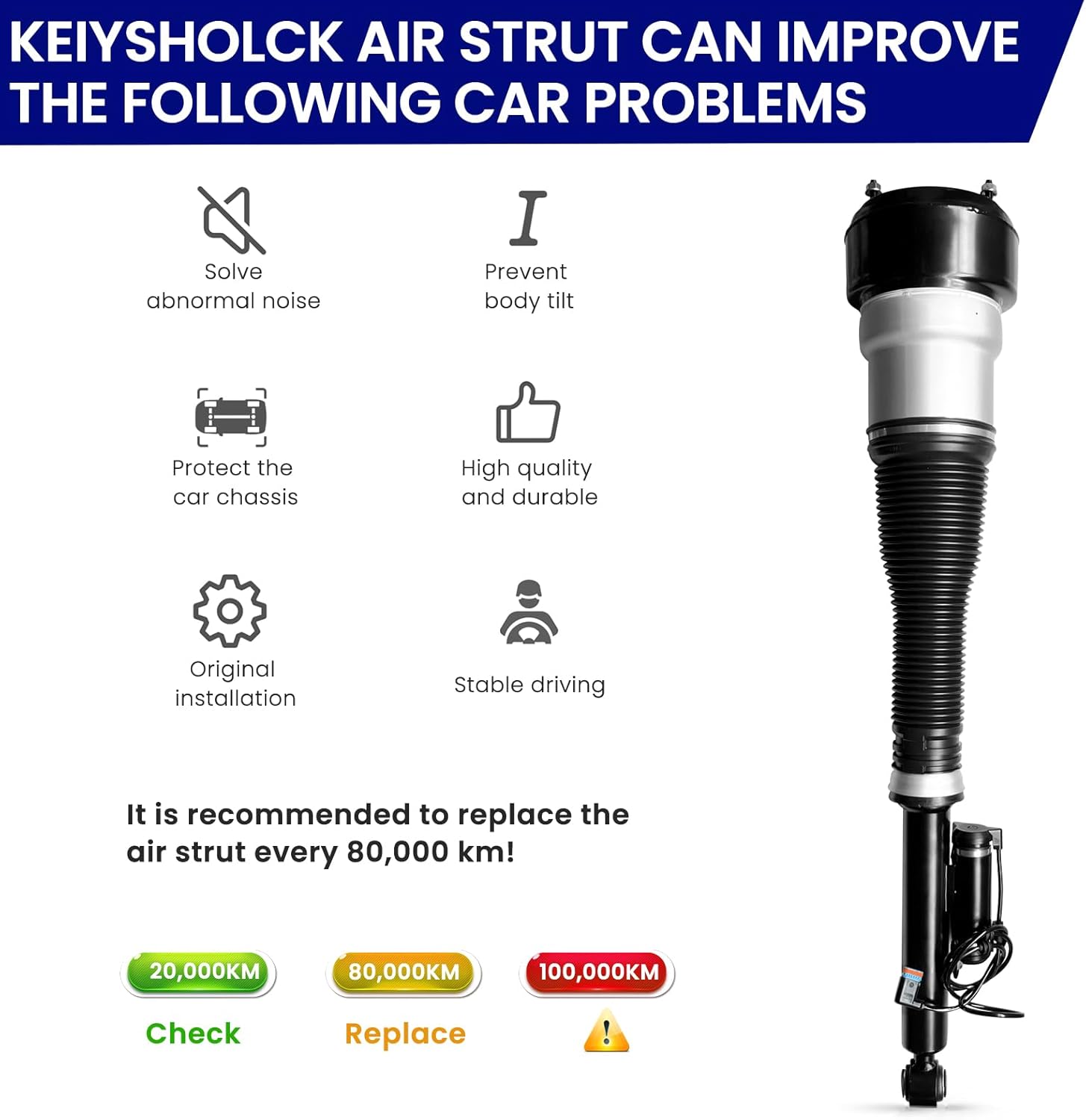 Rear Right Air Strut Replace S-Class W221 05-12 without 4Matic CL-Class C216 06-13 with Air 4Matic 2213205613, 7S 6222