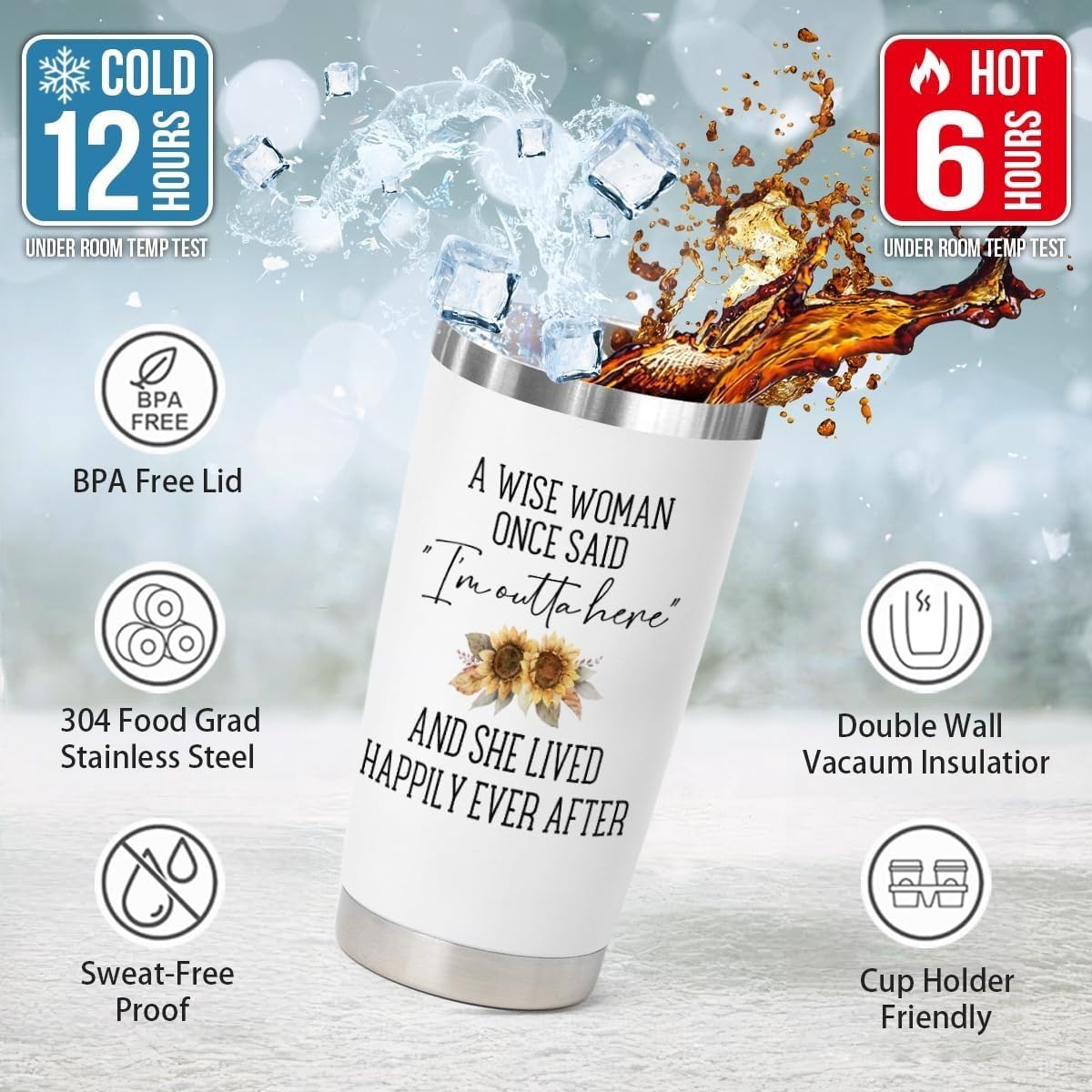 Happy Retirement Gift for Woman 2025, A Wise Woman Once Said Cup Funny Retired Gifts for Women Coworkers Teachers Mom Sister Nurse Boss, 20 Oz Stainless Steel Insulated Tumbler - Image 2