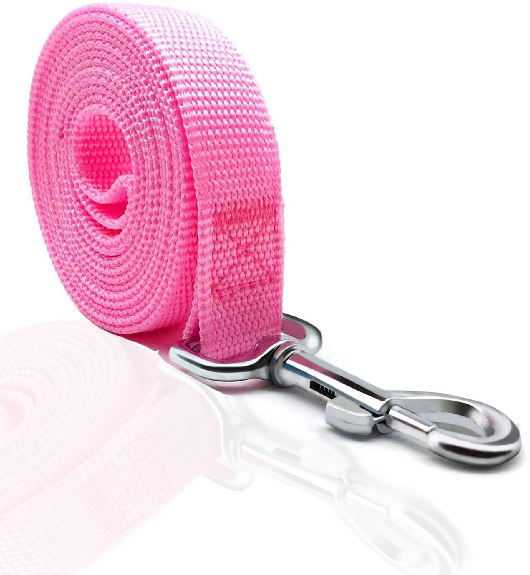 TAIAN 4FT/5FT/6FT Strong Dog Leash, Nylon Dog Leashes for Small Medium Large Dogs (5/8 in x 5 ft, Pink)