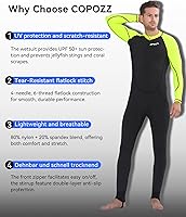 Vista 3 de COPOZZ Traje de neopreno para hombre – Traje húmedo con cremallera frontal para esnórquel, surf, equipo de buceo, paddleboarding, deportes acuáticos