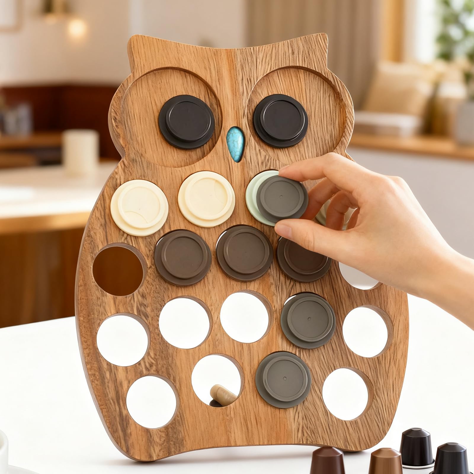Porta Cialde Da Caffè a Forma di Gufo, Stabile, Adorabile, Divertente, Salvaspazio