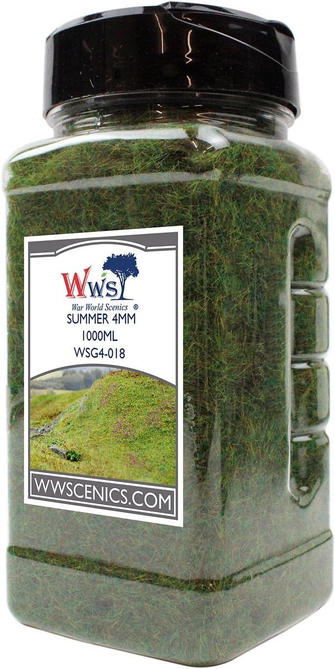 WWS War World Scenics WWScenics | 4mm Summer Static Grass | 1000ml Can | WSG4-018 | Realistic Model Scenery Material