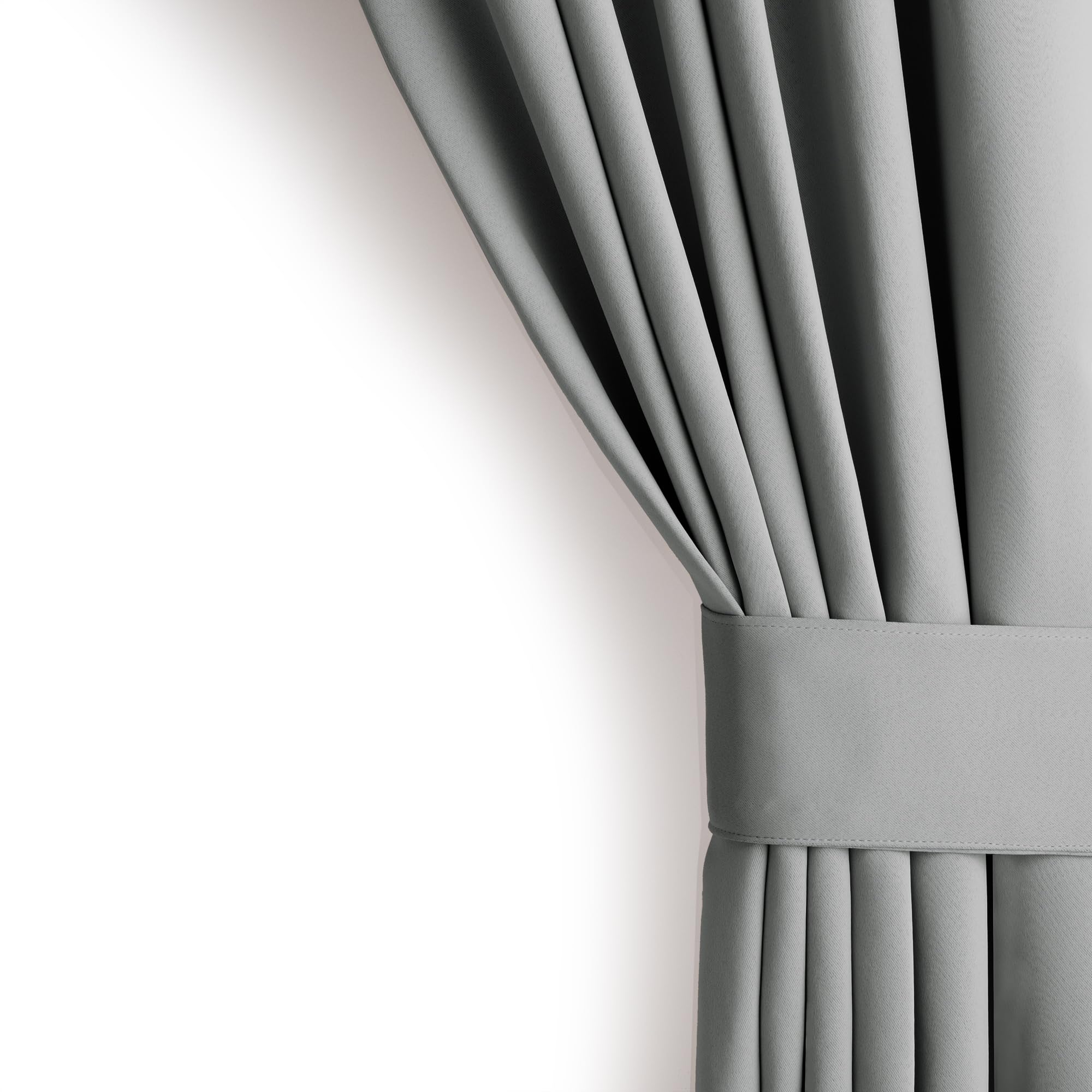 AmeliaHome Zasłona 140x270 cm szara zaciemniająca na taśmie Blackout