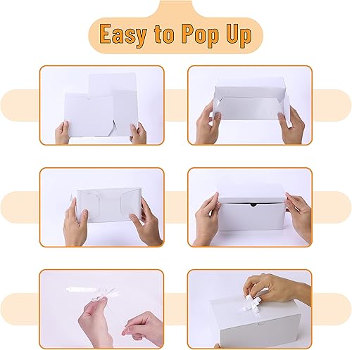 Miniatura 5 de MPFY - Caja de regalo, paquete de 10, 9 x 4.5 x 4.5 pulgadas, color blanco, cajas de regalo con tapas, caja de propuesta de dama de honor, cajas de