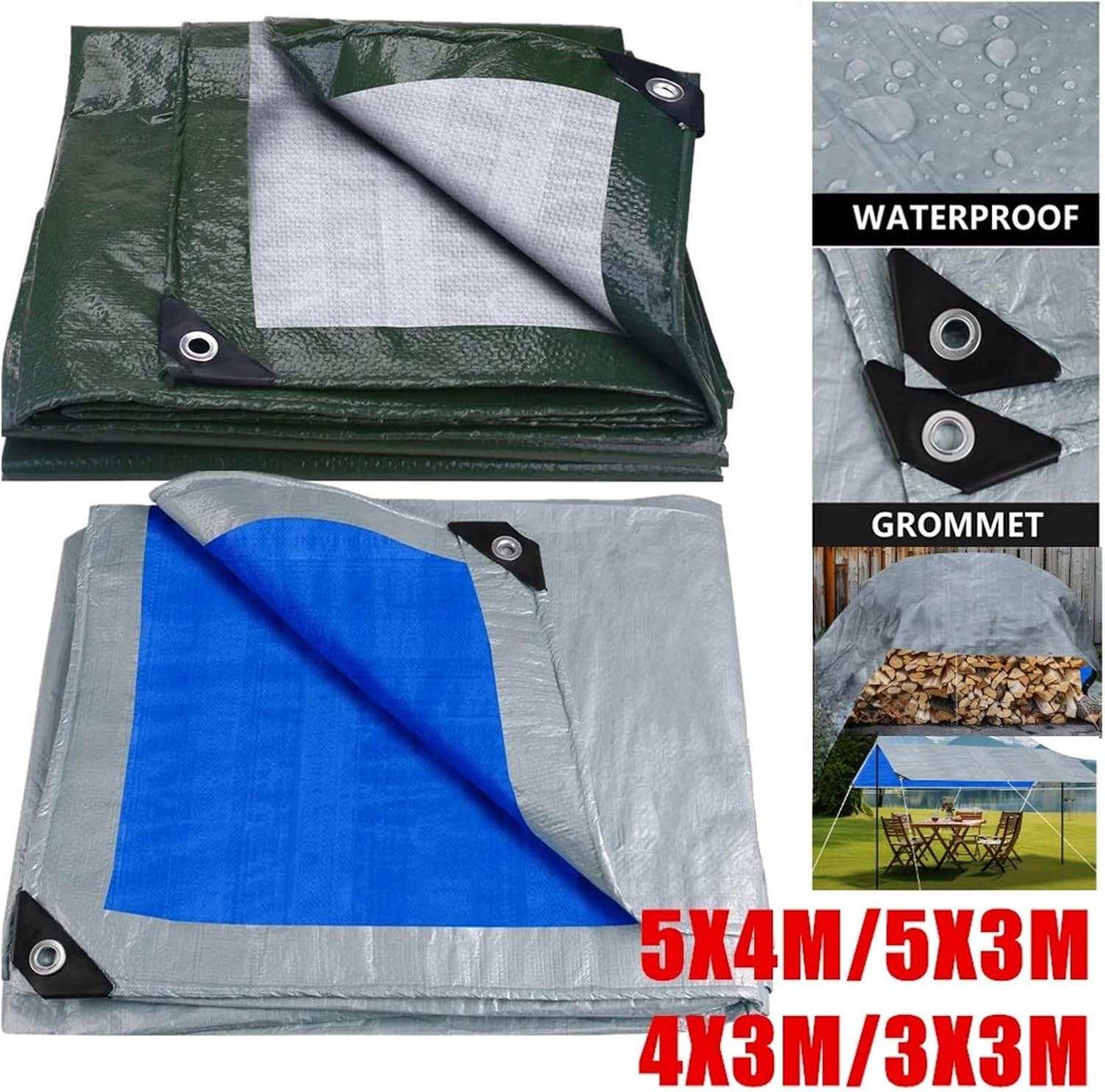 大型防水シート キャンプテント タープ ガーデンレインカバー オーニング ビーチシェード キャノピー 屋外サンシェルターに対応(Gr