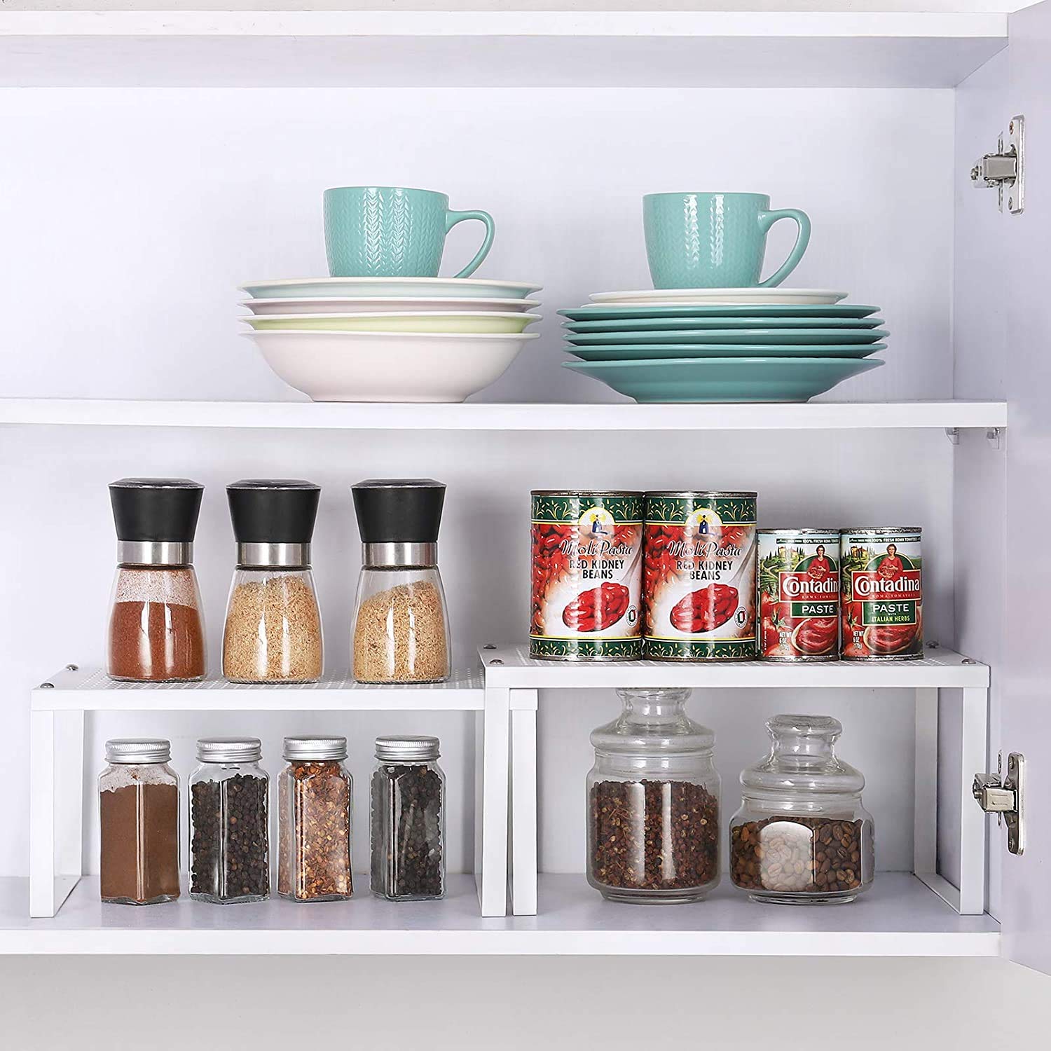 Organizer Per Armadio Da Cucina ASTOTSELL - Set Di 2 Scaffali In Metallo Per Ottimizzare Lo Spazio - Foto 5