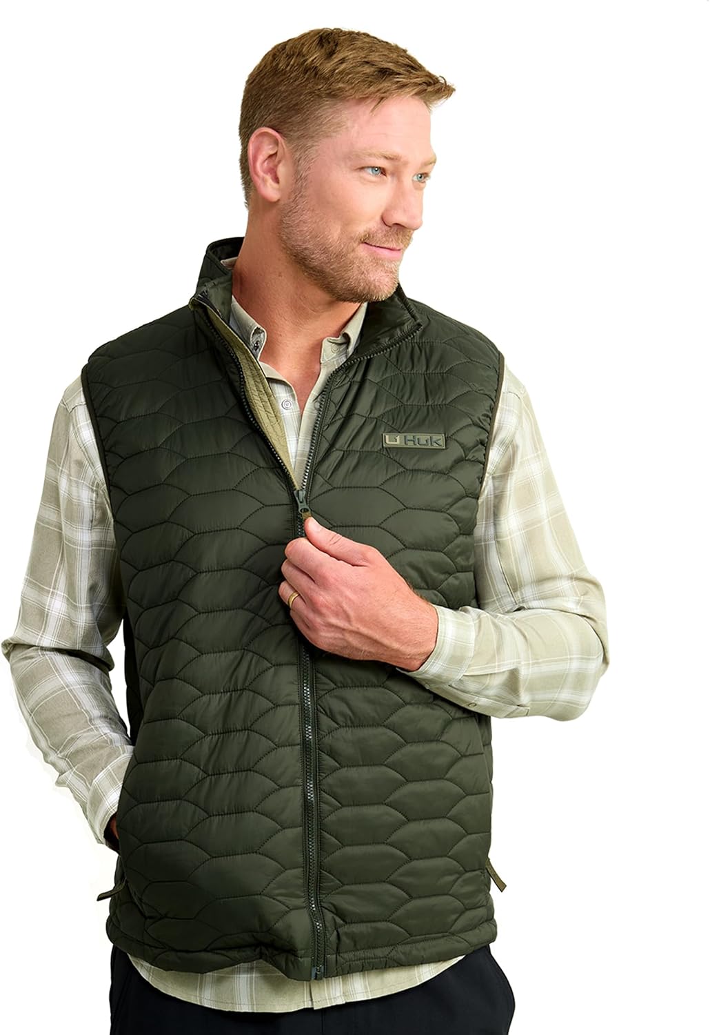 HUK - Men's Scale Vest, DWR Insulated Performance Fishing Vest