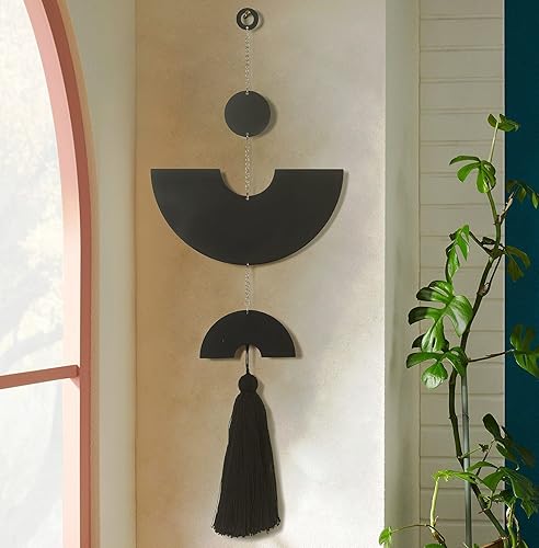 Vista 8 de IOWER Decoración bohemia de macramé para colgar en la pared, arte bohemio para pared de dormitorio, decoración de baño, cocina, borla, hogar, pared