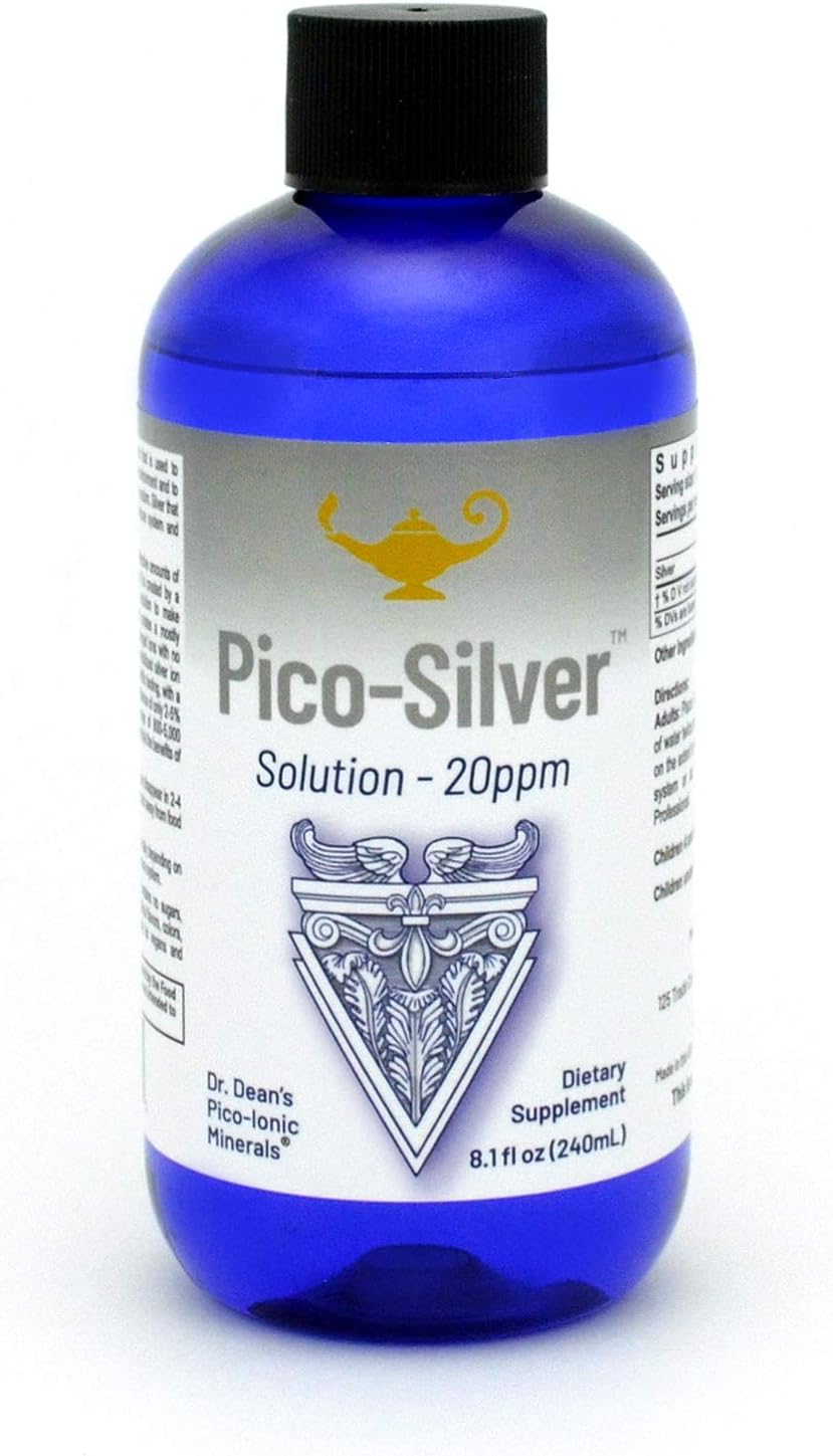 RnA ReSet - Pico Silver Solution, Stabilized Silver Liquid Supplement, More Absorbable Than Colloidal Silver Liquid, Pico Ionic Minerals Dietary Supplement, 20 ppm, 8.1 oz - by Dr. Carolyn Dean