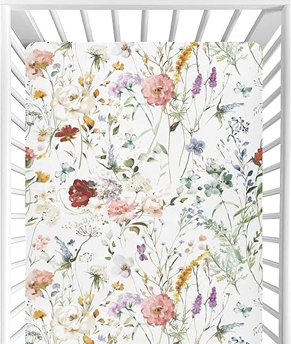 CaTaKu Sábanas de cuna para niñas y niños, sábanas bohemias de bebé para cuna, sábanas neutras para cuna, para cama de guardería, 27 x 39 pulgadas