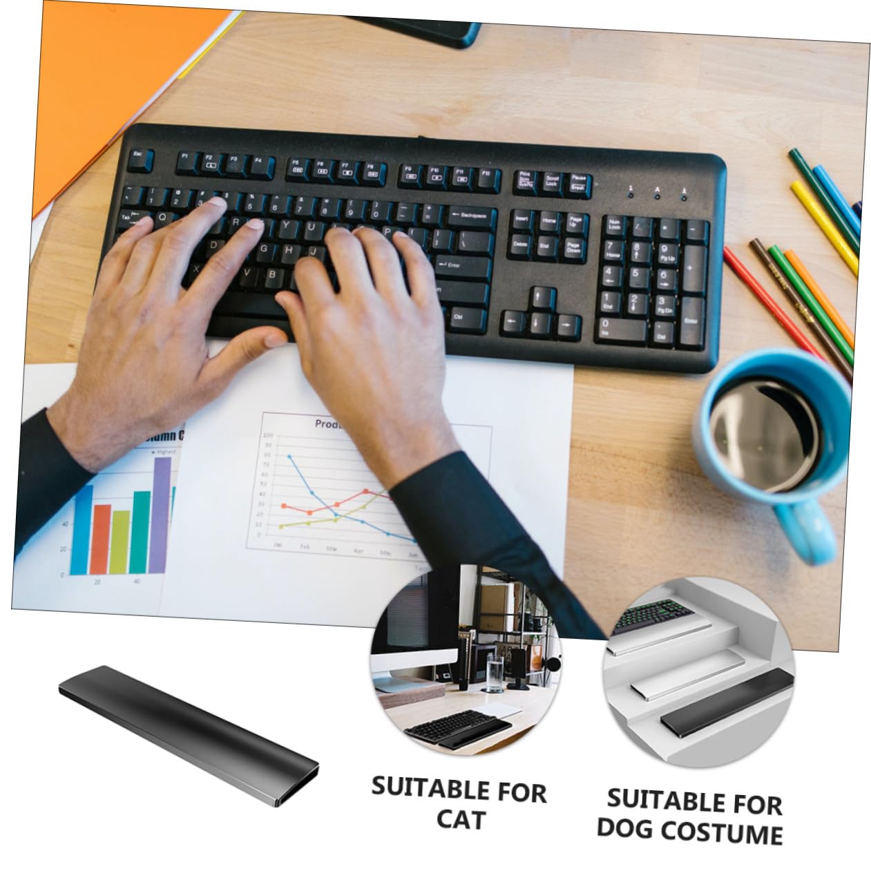 jojofuny Handgelenkauflage aus Aluminiumlegierung für Mechanische Tastaturen mit 104 Tasten Ergonomisch Glatt und Leicht zu Installieren für Computerarbeitsplätze