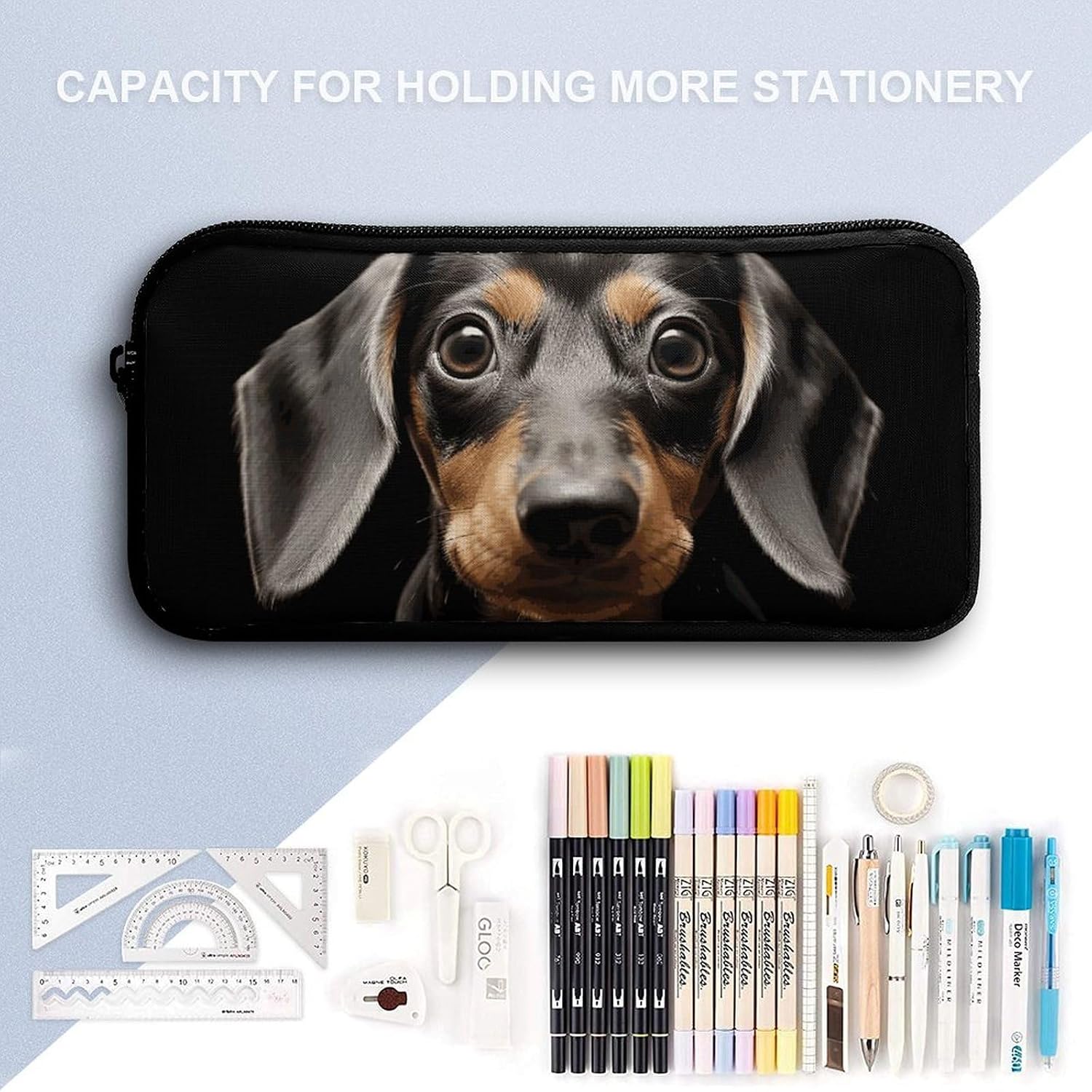 Pad Dachshund Pencil Case Large Capacity Pencil Pouch image 3