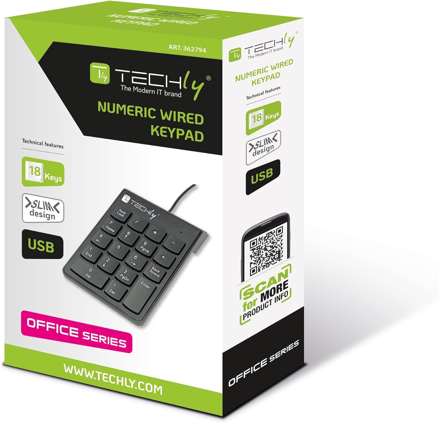 Techly 362794 Mini USB Wired Numeric Keypad product packaging