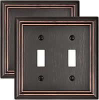 Vista 18 de Combinación de bronce envejecido 1 interruptor/1 placa de pared ciega, paquete de 1 cubiertas metálicas ciegas para interruptor de luz, 2