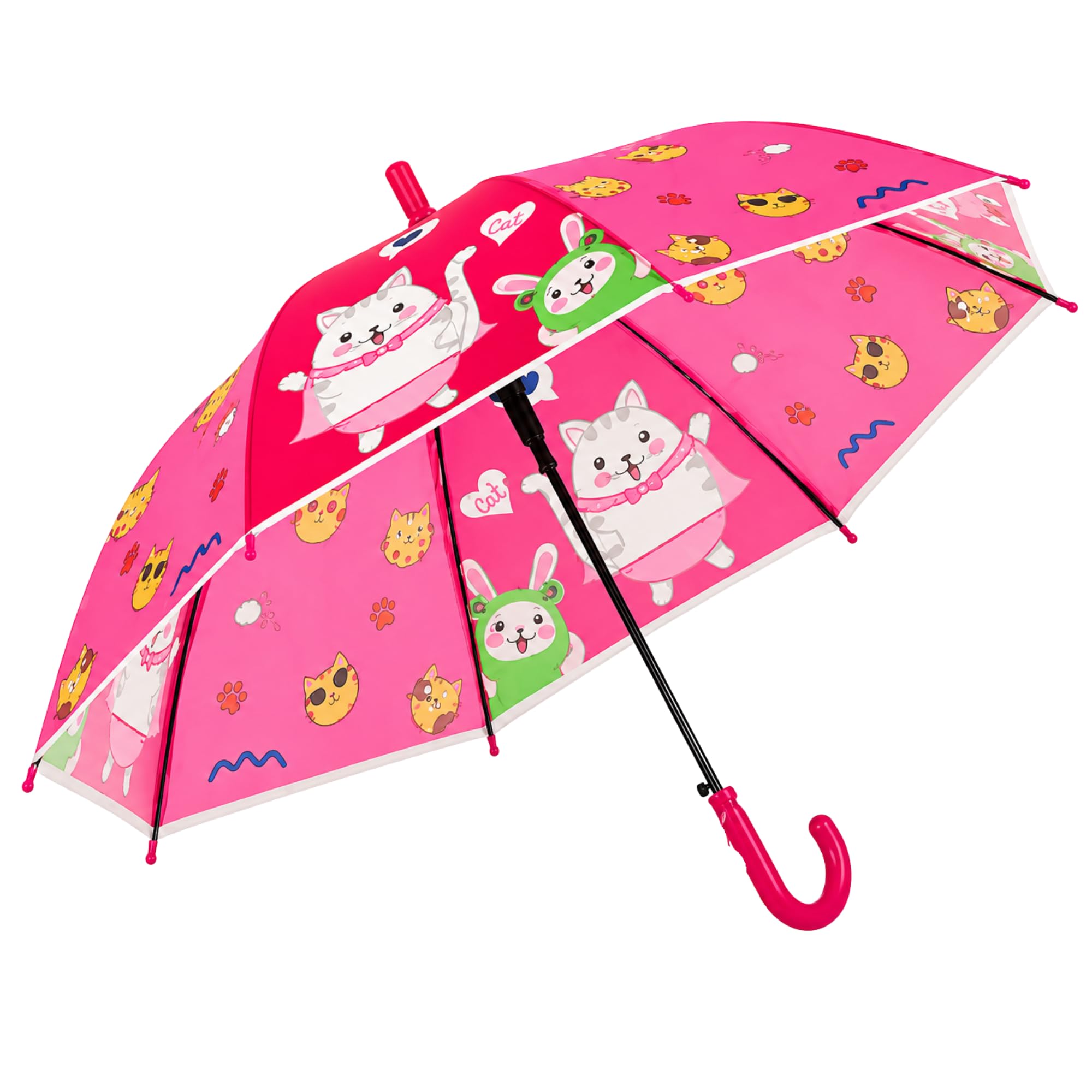 Crackles Kids Umbrella for Rain | Umbrella with Cute Cartoon Print | One Click Open | Child Safe Rounded Tips | Lightweight School Non-Foldable Stylish Umbrella for Boys & Girls and Women-image-45