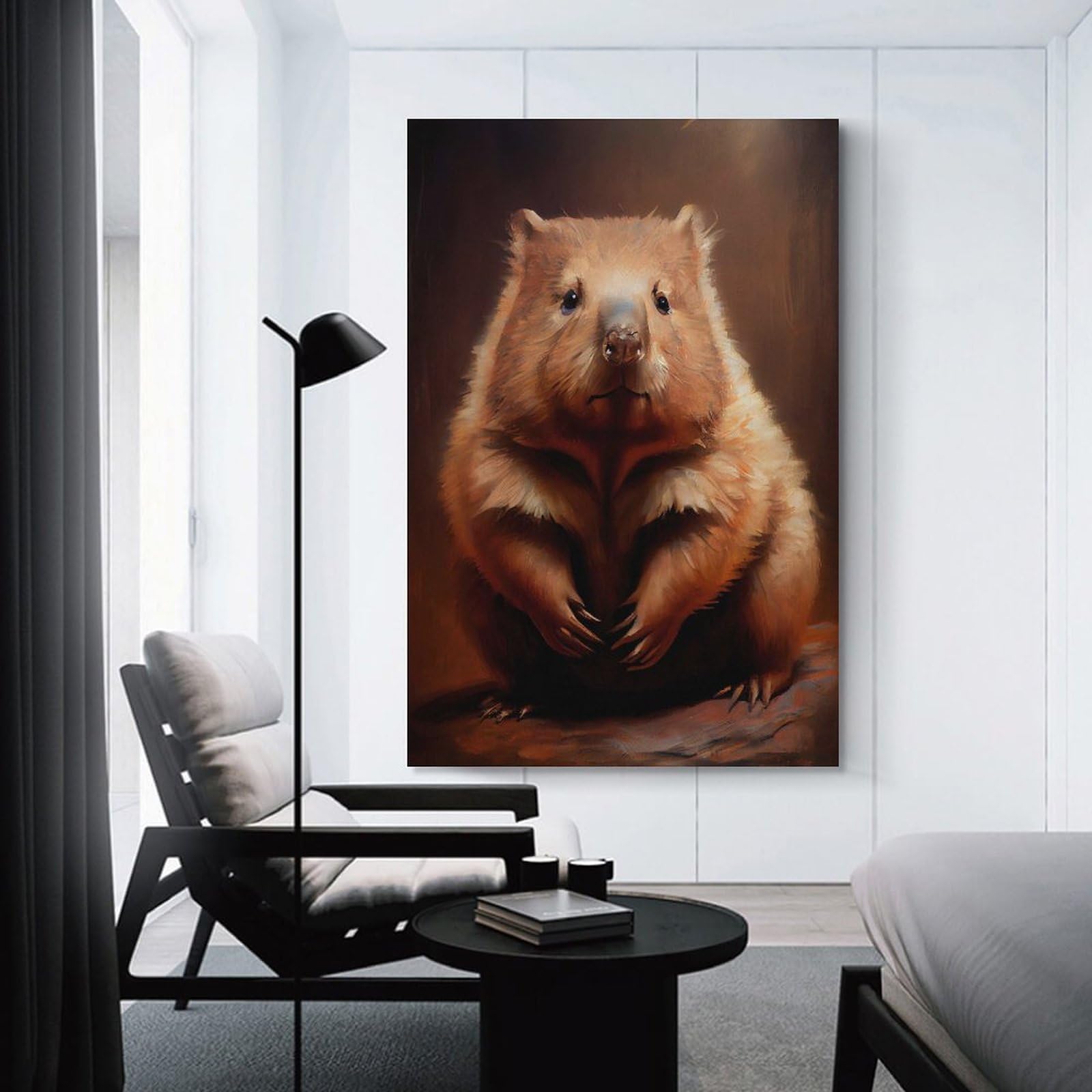 Junmoney Australian Wombat Home Decor Wall Art 08x12inch(20x30cm), for Hallway, Bedroom Or Modern Interiors, Canvas Artwork with Gifting Potential