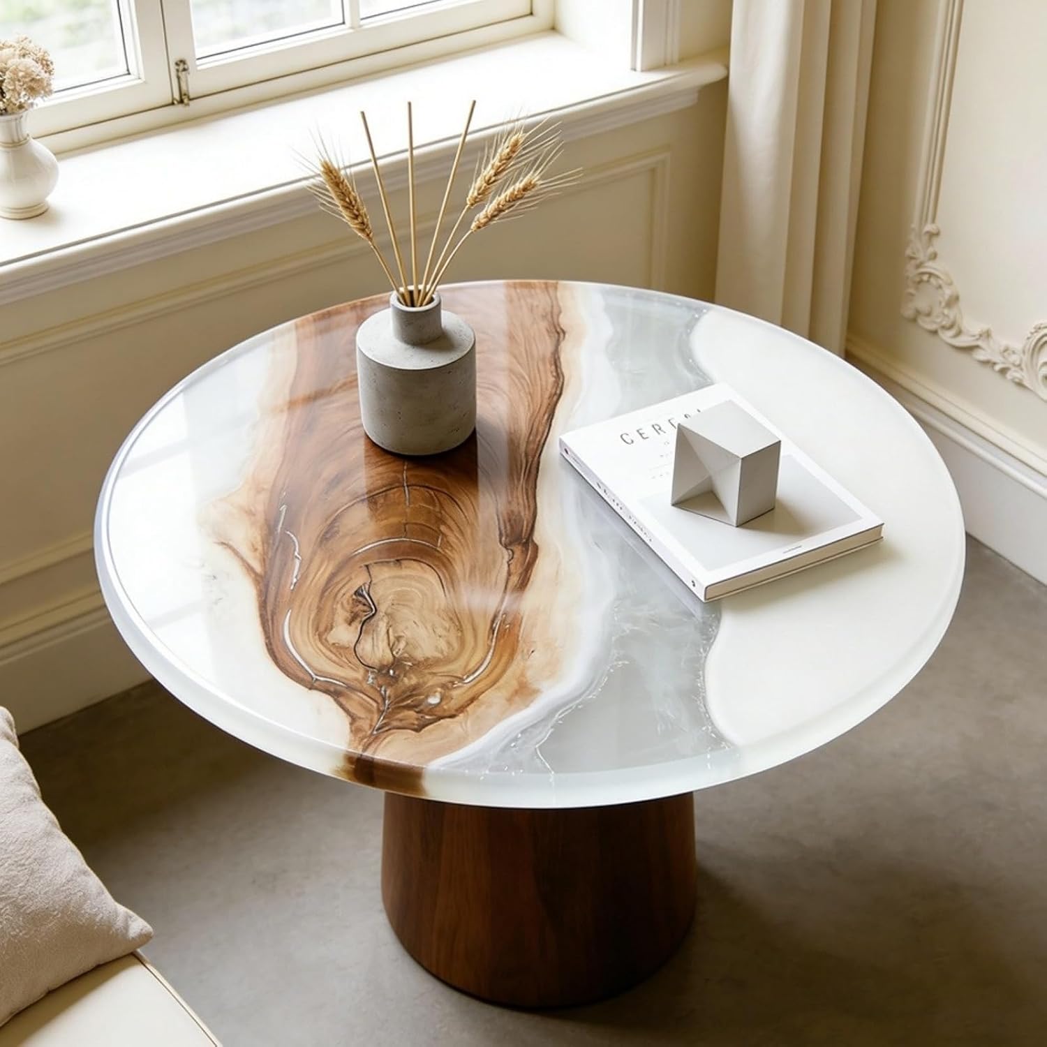 Extra Large Round Table Resin Mold, 24 inch Resin Mold for River Table, Desk Decor, Coasters, Cutting Board, Reusable Silicone Mold,DIY Resin Art
