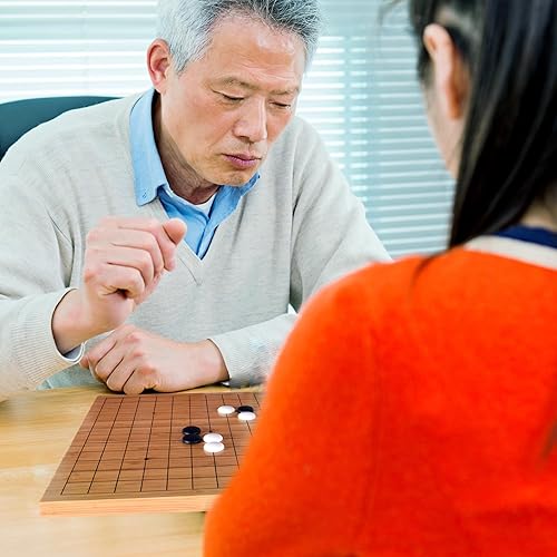 Miniatura 5 de Juego de Go para principiantes con tablero Go reversible de bambú de 13 x 139 x 9, tazones y piedras de melamina convexas individuales