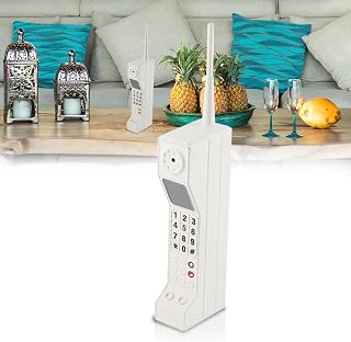 Retro Brick Cell Mobile Phone Ornament, 80s 90s Vintage Cellular Phone Model Old Fashioned Brick Mobile Phone Model for Halloween Party Decorations Photographic Prop (White)