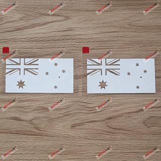 2X White 4 Inches Australia Australian Flag Decal Vinyl Sticker Car Laptop Window die Cut no bkgrd