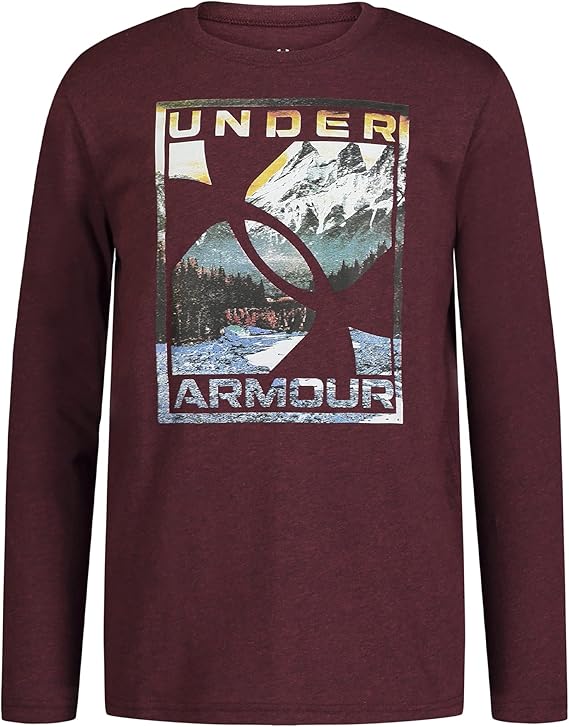 Under Armour Boys' Outdoor Long Sleeve Tee, Stylish Crew Neckline, Cute Full Fit