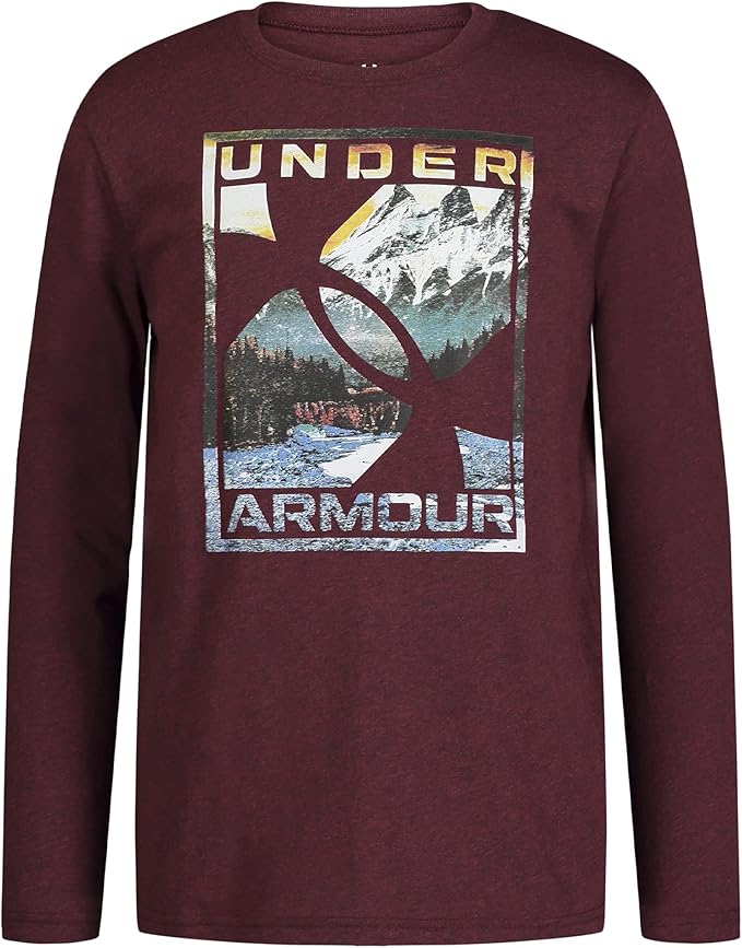 Under Armour Boys' Outdoor Long Sleeve Tee, Stylish Crew Neckline, Cute Full Fit