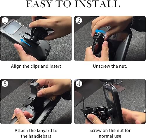 Miniatura 7 de Soporte de teléfono para motocicleta con diseño a prueba de agua, soporte para teléfono de bicicleta con sensibilidad táctil y rótula ajustable de