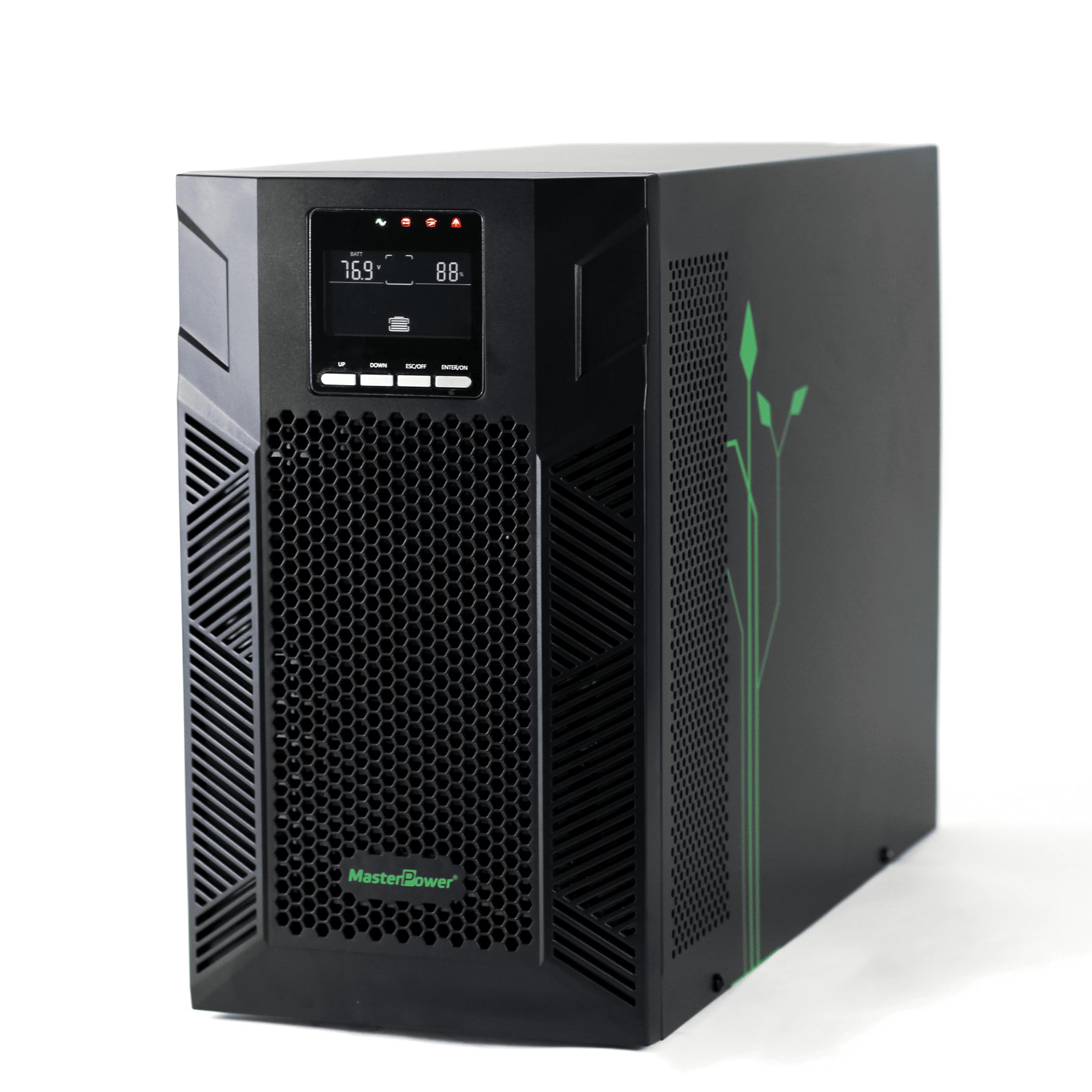 Master U-Power SAI UPS 3000VA 2700W Online Doble Conversión, Onda Senoidal Pura, 3 Schuko, Baterías 6x12V 9Ah