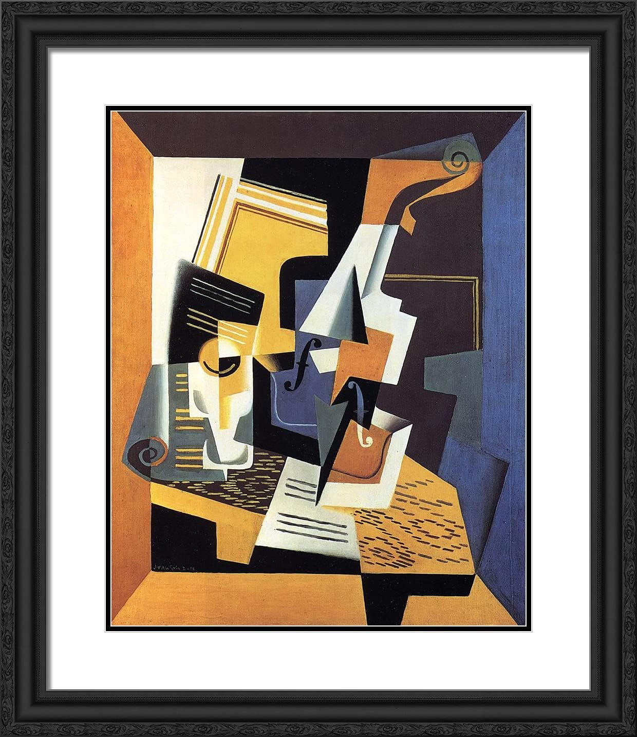 ArtDirect Gris, Juan 20x23 Gold Ornate Framed Art Print with Double Matting Titled: Violin V